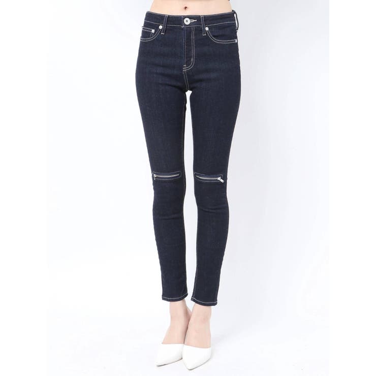 KNEE ZIPスキニーデニムパンツ[品番：MKSW0040748]｜GYDA