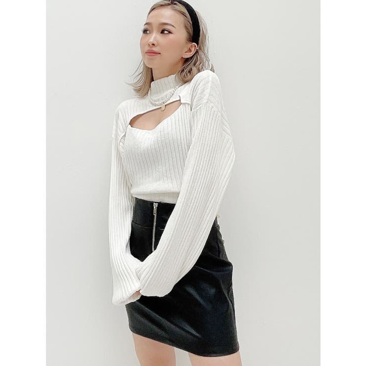 バックオープンデザインニット TOPS[品番：MKSW0040759]｜GYDA