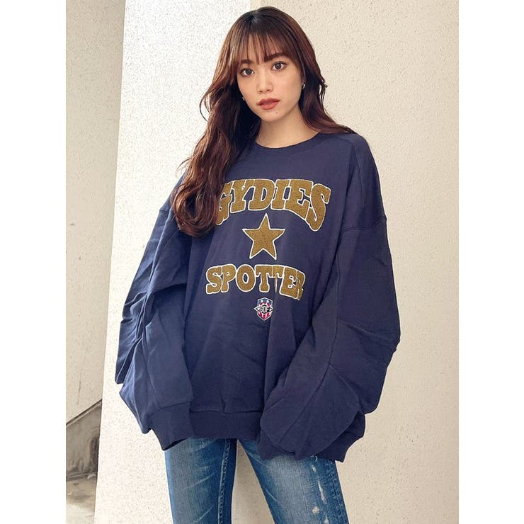 GYDIES SPOTTERタックスリーブ裏毛プルオーバー[品番