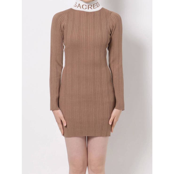 完売品♡ジェイリンドバーグ♡痩せ見え♡ワンピース ラインスリーブポロニットワンピース[品番：MKSW0061650]｜GYDA