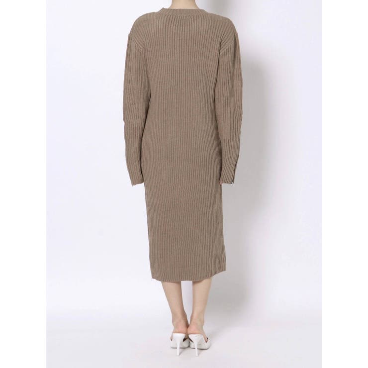 ZIPスリットLONG ニットワンピース[品番：MKSW0042253]｜GYDA