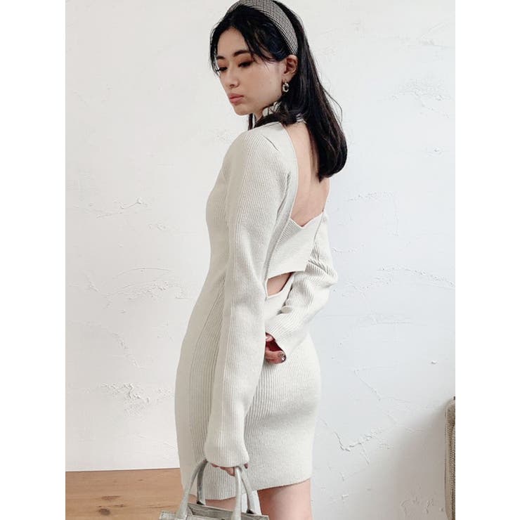 バックオープンニットワンピ[品番：MKSW0041241]｜GYDA