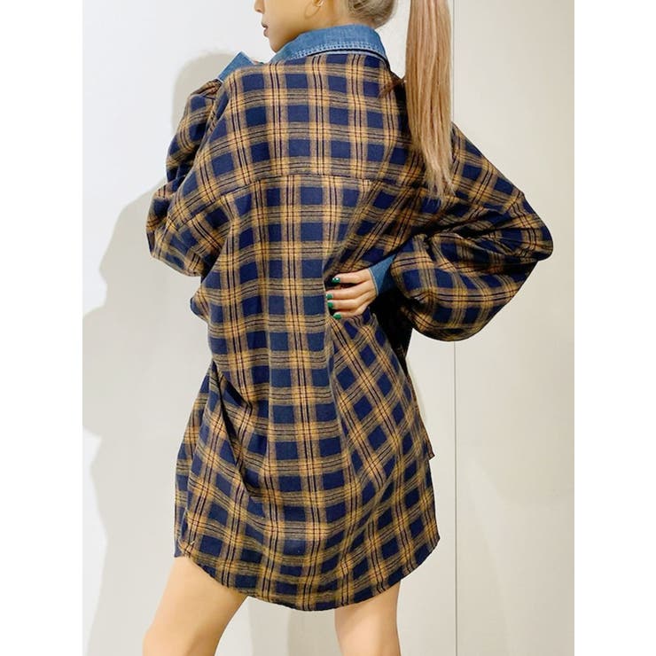 デニムドッキングチェックBIGシャツ[品番：MKSW0042591]｜GYDA