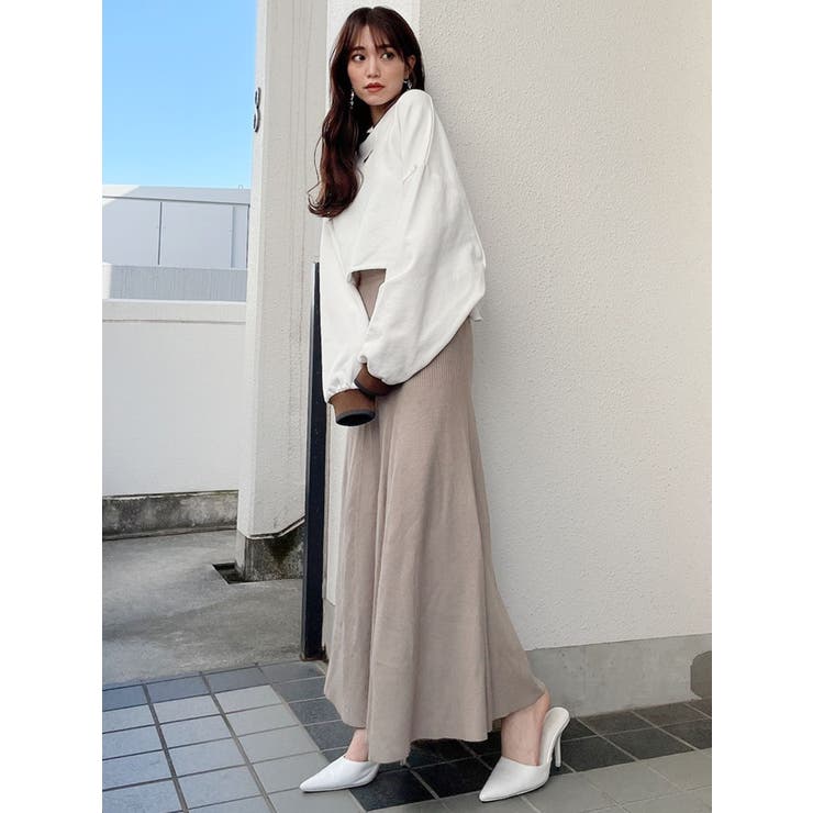 SETUP着用可】マーメイドケーブルニットスカート[品番：MKSW0042618