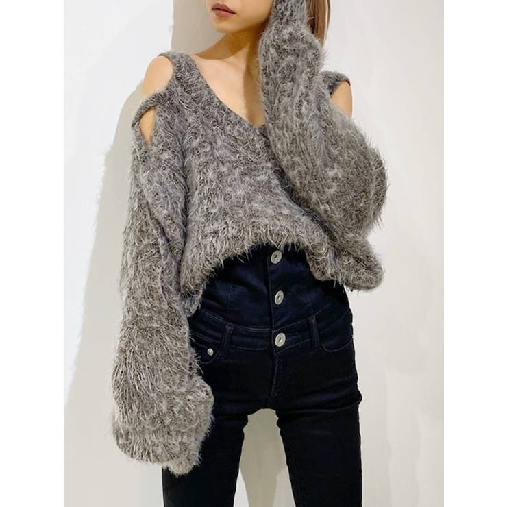 レースアップシャギーニット レースアップシャギーKT TOPS[品番：MKSW0043396]｜GYDA（ジェイダ