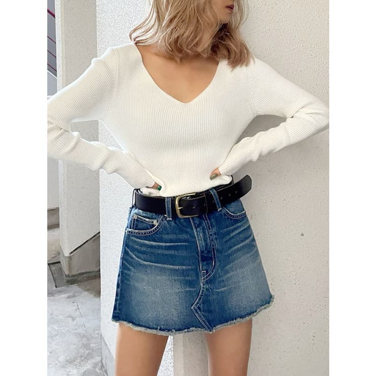 リブVネックニット TOPS[品番：MKSW0042255]｜GYDA（ジェイダ）の
