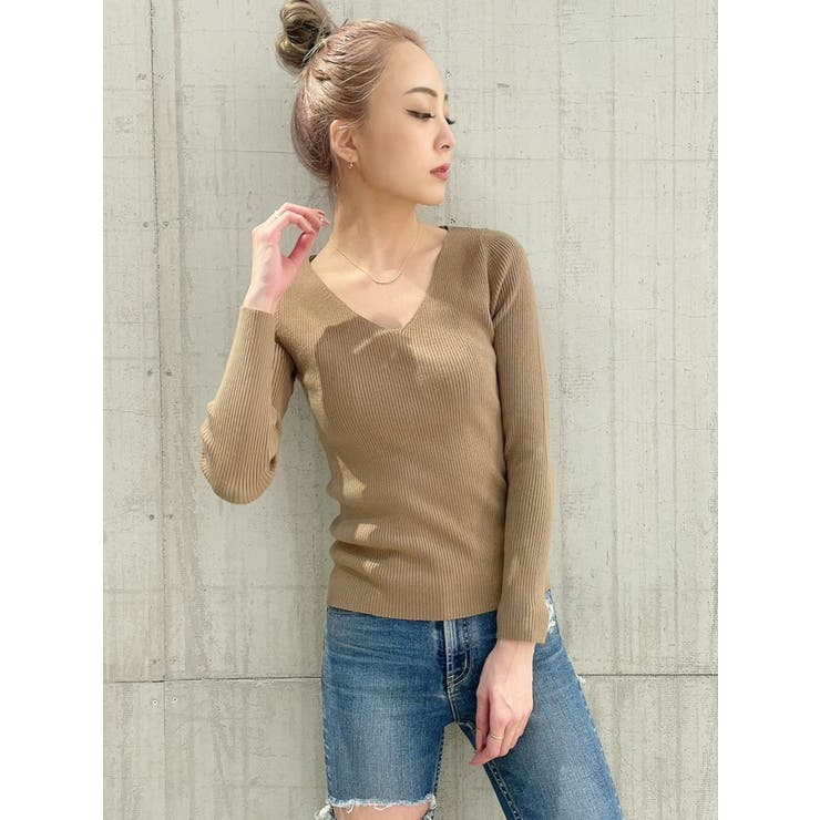 リブVネックニット TOPS[品番：MKSW0042255]｜GYDA（ジェイダ）の