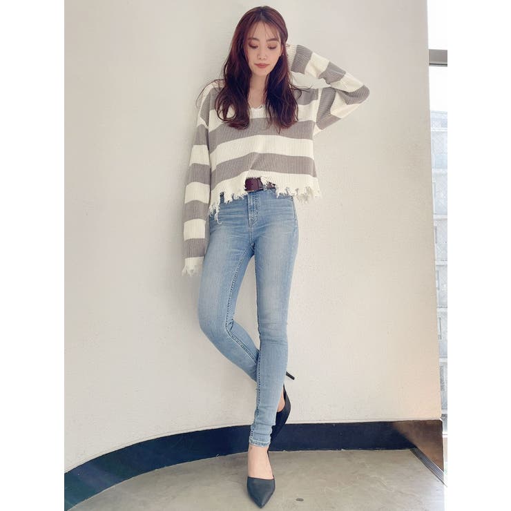Vネックグラインダーニット TOPS[品番：MKSW0042596]｜GYDA