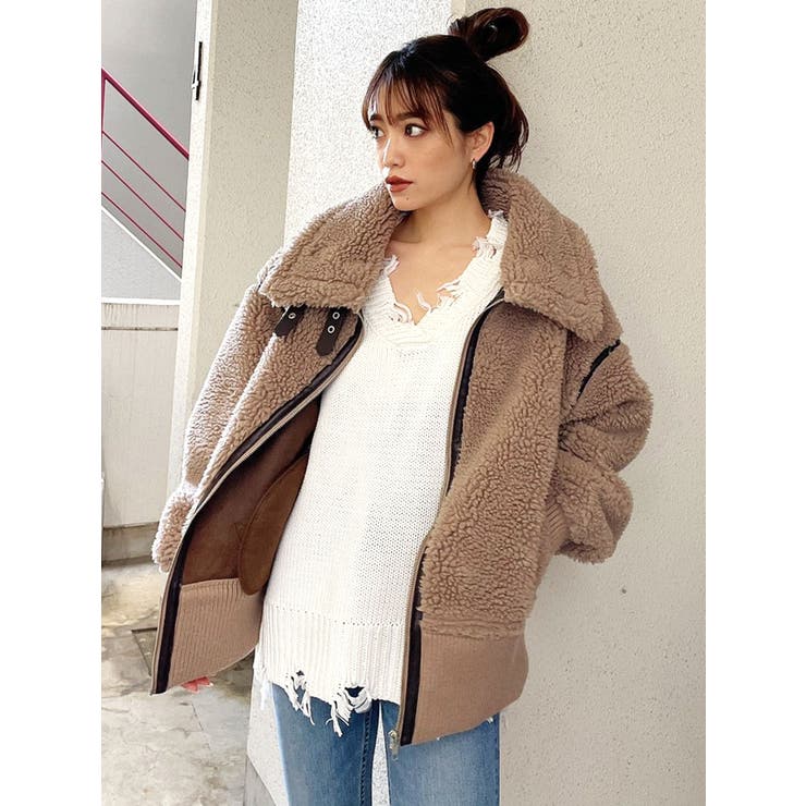 VネックグラインダーLOOSE ニット TOPS[品番：MKSW0042685