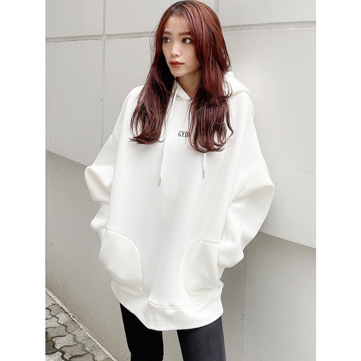 GYDA - MIRROR9 ICON sweat/WHITE ✘BLACK パーカー GYDA×DC LINEショートパーカー【SETUP着用可】[品番