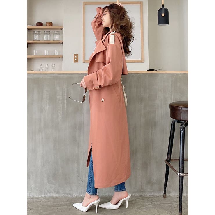 mix material layer トレンチコート[品番：MKSW0042387]｜GYDA