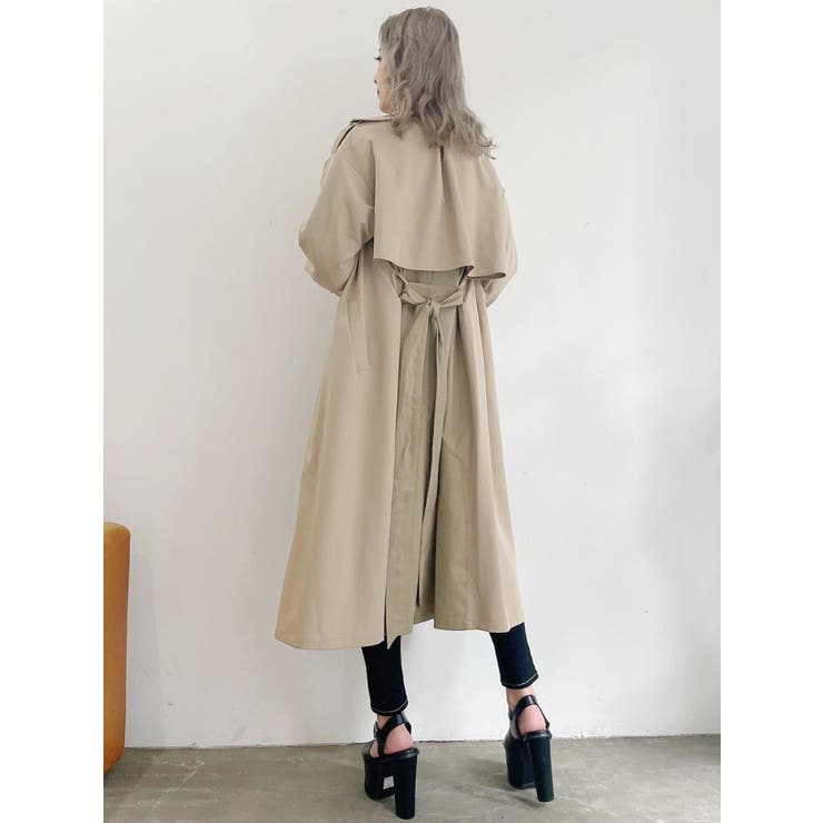 GYDA　mix material layer トレンチコート ホワイト mix material layer トレンチコート[品番：MKSW0042387]｜GYDA