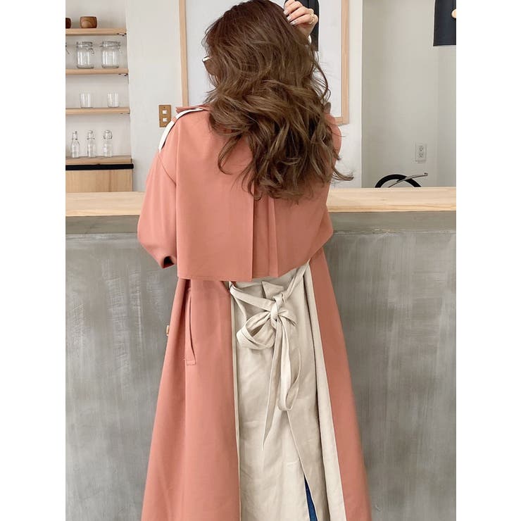 GYDA　mix material layer トレンチコート ホワイト mix material layer トレンチコート[品番：MKSW0042387]｜GYDA