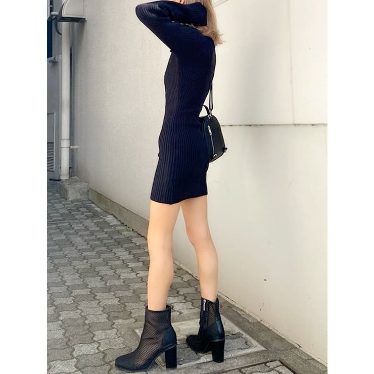 POLO collar タイトニット ワンピース[品番：MKSW0041922]｜GYDA