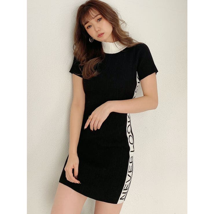 完売品♡ジェイリンドバーグ♡痩せ見え♡ワンピース NEVERLOOKBACK ニットタイトワンピース[品番：MKSW0042457