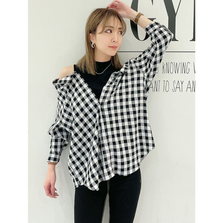 ガーゼ グラム Gauze# (g) ギンガムチェックリボンシャツジャケット Gymphlex ジムフレックス メンズ ボタンダウン ギンガムチェック