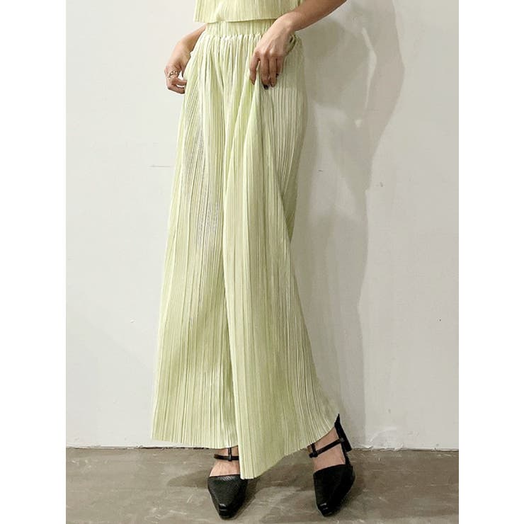 PLEATS PLEASEプリーツプリーズ ワイドパンツ フレア 黒 サテン