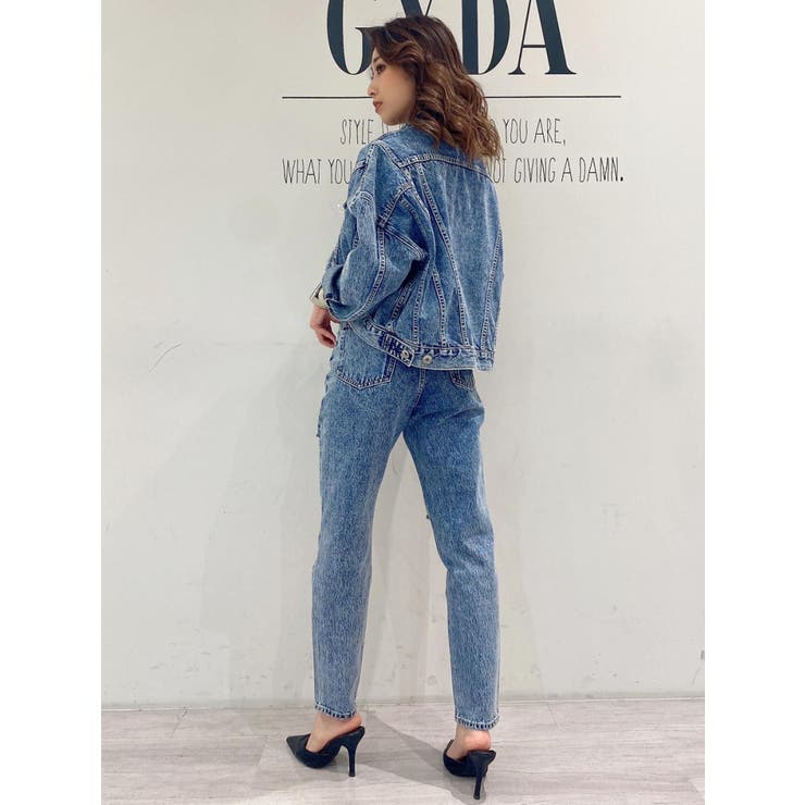 GYDA サイド ペグトップ デニムパンツ Mサイズ SIDE RIPPEDペグトップデニムパンツ[品番：MKSW0043515]｜GYDA