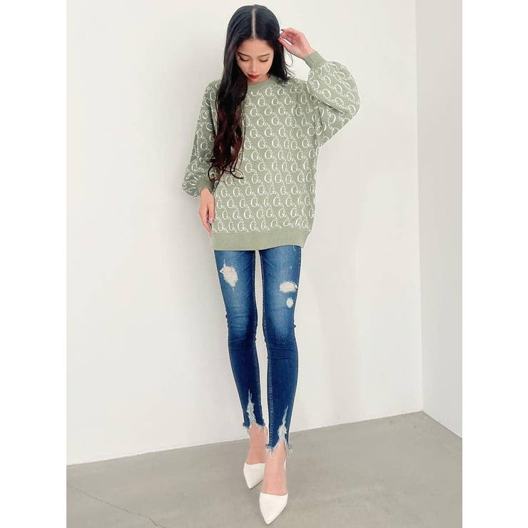 GYDA PATTERN ニットトップス 【完売品】 ジェイダ GYDA GYDA PATTERN ニット トップス （GRY
