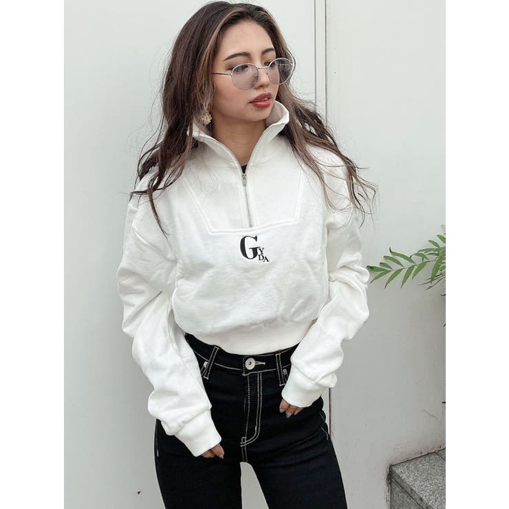 ハーフZIPショートスウェットTOPS[品番：MKSW0043806]｜GYDA（ジェイダ