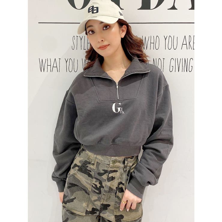 ハーフZIPショートスウェットTOPS[品番：MKSW0043806]｜GYDA（ジェイダ