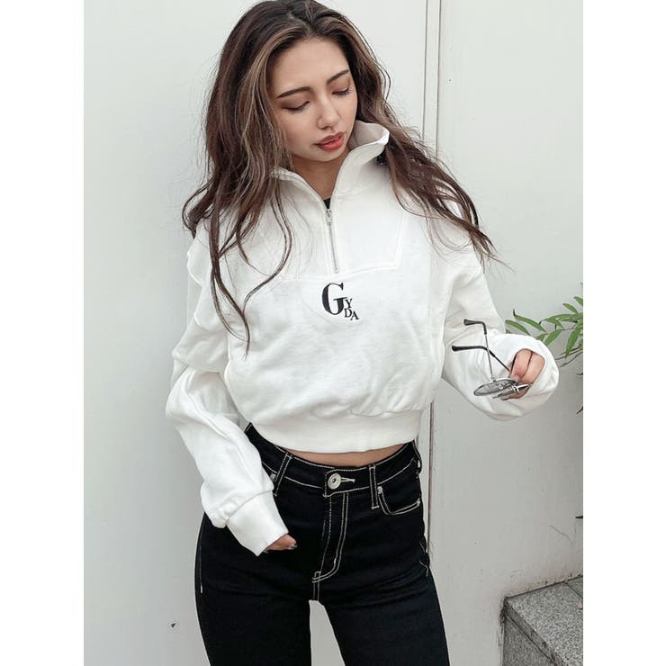 ハーフZIPショートスウェットTOPS[品番：MKSW0043806]｜GYDA（ジェイダ