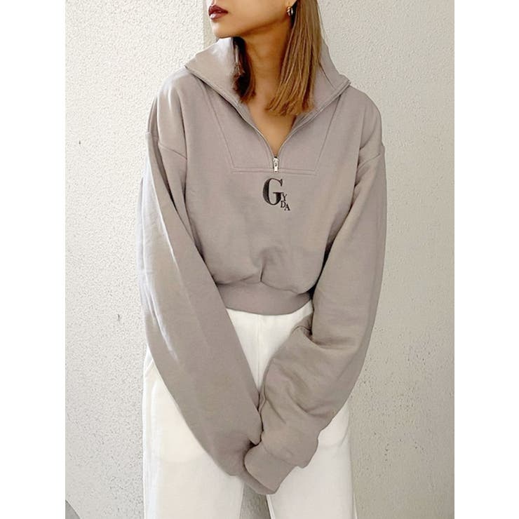 ♡未使用♡GYDA/ジェイダ☆ハーフZIPショートスウェットTOPS ハーフZIPショートスウェットTOPS[品番：MKSW0043806]｜GYDA（ジェイダ