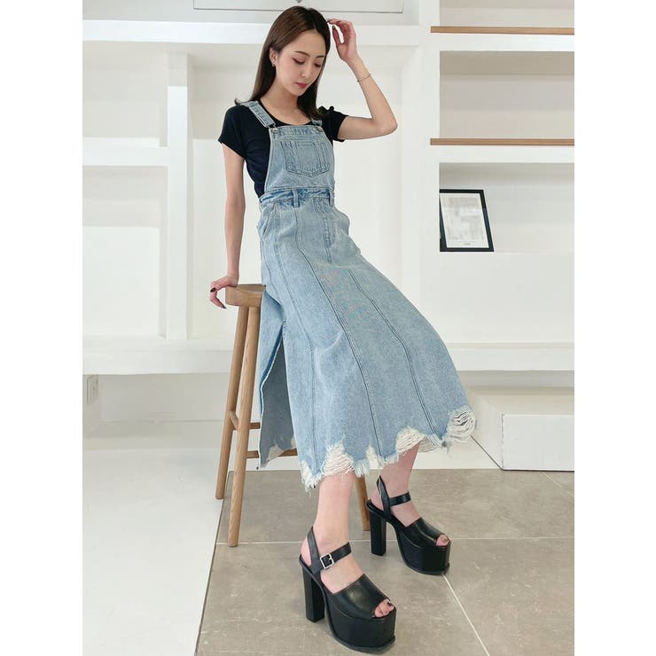 GYDA2wayデニムサロペットスカート GYDA 2WAYデニムサロペットスカート