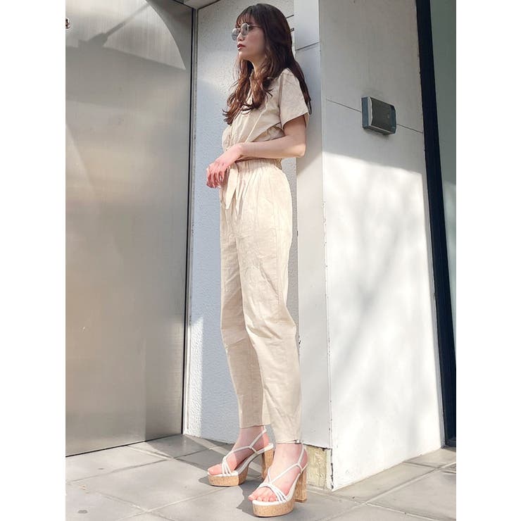 WEB限定】ウエストオープンシャツロンパース[品番：MKSW0043478]｜GYDA 