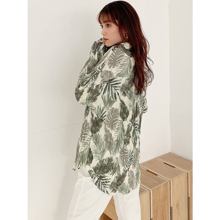 LEAF PATTERN ワッシャープリーツシャツ [品番：MKSW0043932]｜GYDA（ジェイダ）のレディースファッション通販｜SHOPLIST（ショップリスト）