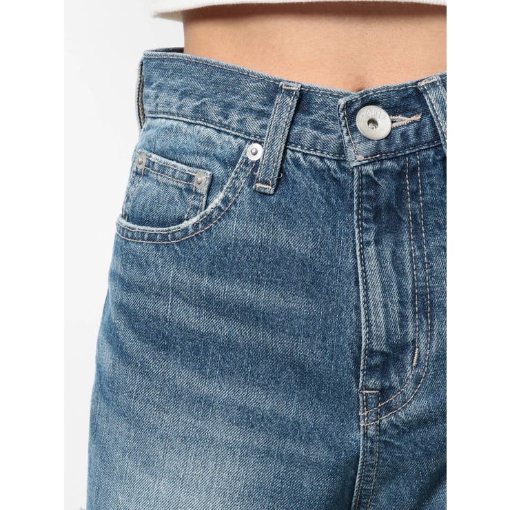 GYDA サイド ペグトップ デニムパンツ Mサイズ ジェイダ GYDA SIDE RIPPEDペグトップデニムパンツ （ブルー