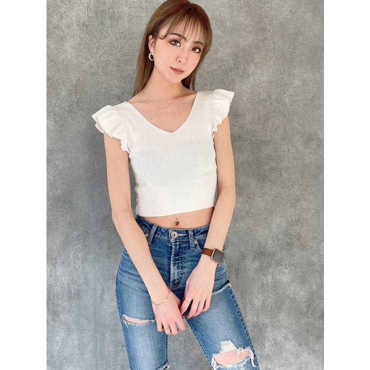 フリル2WAY ニット トップス[品番：MKSW0043522]｜GYDA