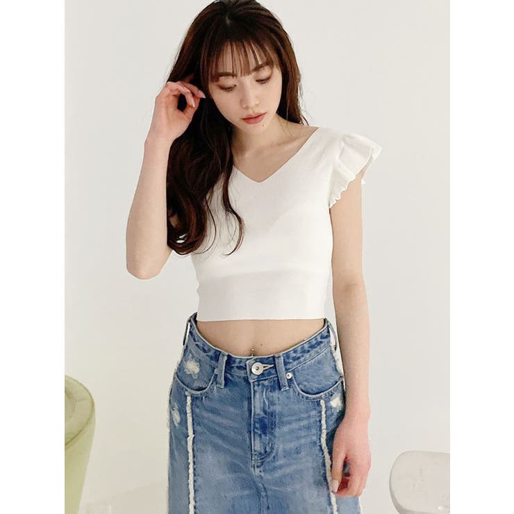 シクラス フリル袖 ニットトップス 36 ZARA - sumomo様専用(1/29まで) ZARA フリルニットトップスの