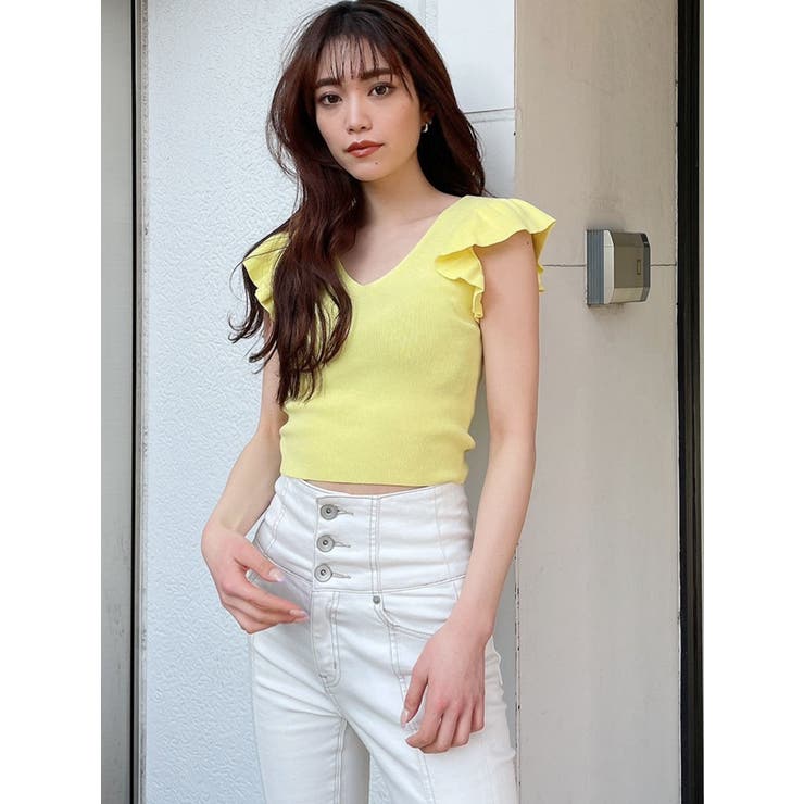 フリル2WAY ニット トップス[品番：MKSW0043522]｜GYDA