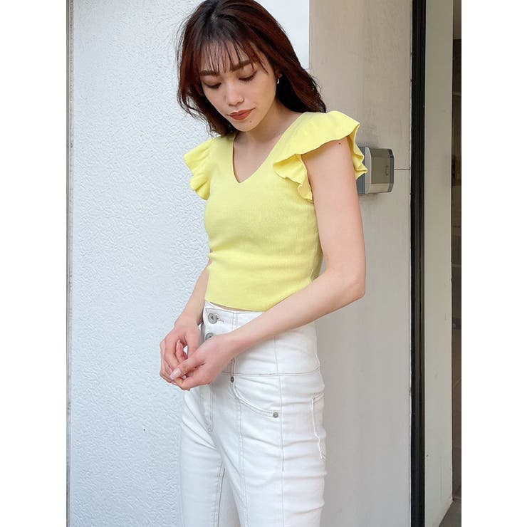 フリル2WAY ニット トップス[品番：MKSW0043522]｜GYDA