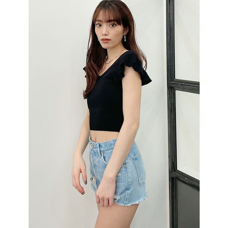 フリル2WAY ニット トップス[品番：MKSW0043522]｜GYDA