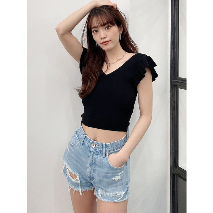 フリル2WAY ニット トップス[品番：MKSW0043522]｜GYDA
