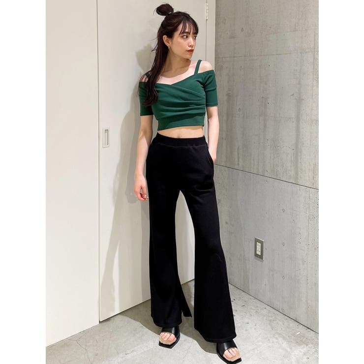 ハーフスリーブ2WAYカシュクールデザイントップス[品番