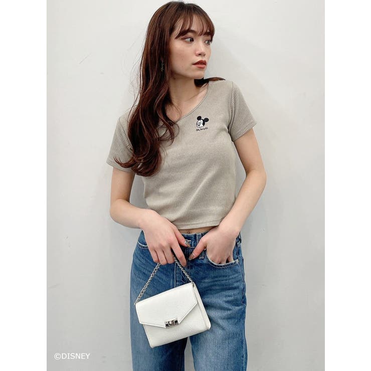 MICKEY MOUSE/FACE EMBROIDERY テレコTシャツ | GYDA | 詳細画像20 