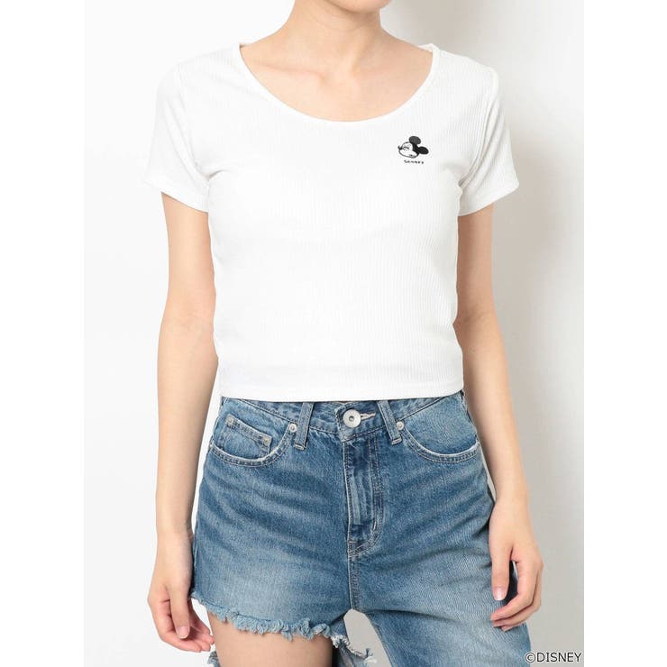 MICKEY MOUSE/FACE EMBROIDERY テレコTシャツ | GYDA | 詳細画像27 
