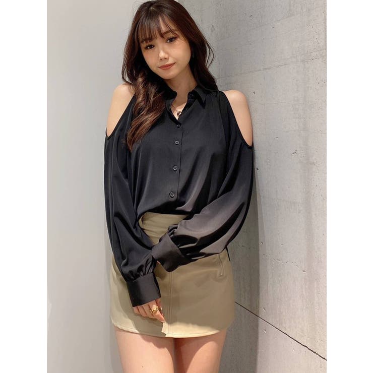 ショルダーOPEN DRAPE ブラウス[品番：MKSW0045889]｜GYDA（ジェイダ 