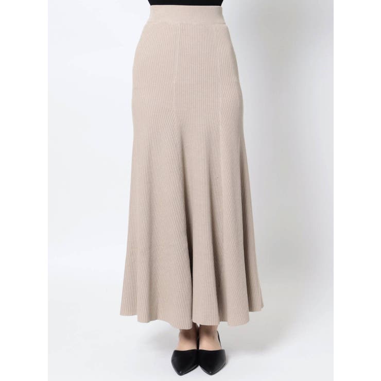 セットアップ着用可】リブソフトマーメイド ニットスカート[品番