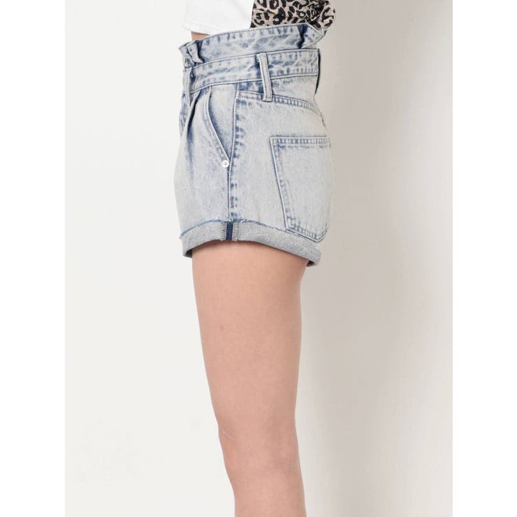COHINA タックデザインハイウエストデニムパンツ-short 新品タグ付き ウエストデザインタックパンツ | 小柄・低身長女性向け