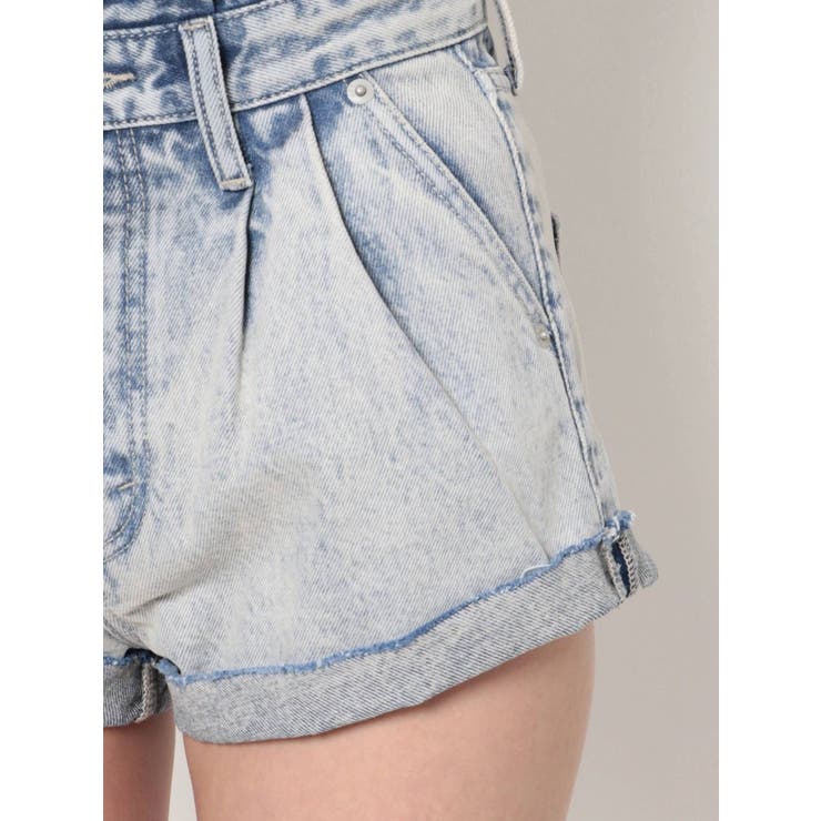 COHINA タックデザインハイウエストデニムパンツ-short 新品タグ付き タックデザインハイウエストデニムパンツ-short & regular