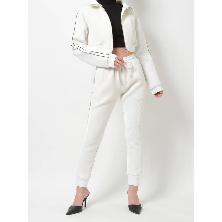 セットアップ着用可】ベロアラインスリーブ ZIP UP ブルゾン