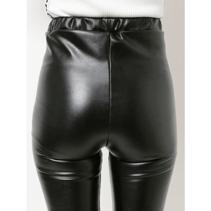 H/Wフェイクレザー RAISED BACK KNEE ZIPレギンス[品番 H/Wフェイクレザー RAISED BACK KNEE ZIPレギンス[品番