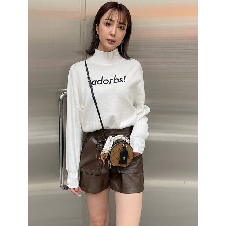 フェイクレザー レースアップショートパンツ[品番：MKSW0047161