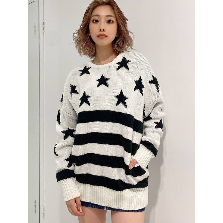 AMERICAN FLAG PATTERN ニットトップス | GYDA | 詳細画像13 