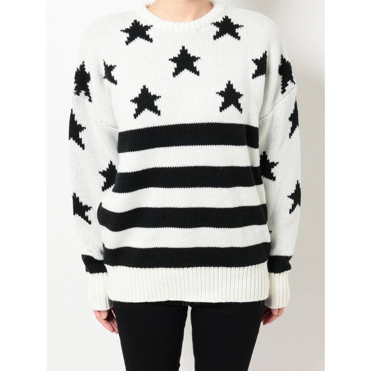 AMERICAN FLAG PATTERN ニットトップス | GYDA | 詳細画像21 