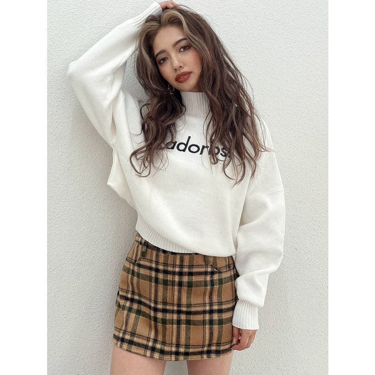 adorbs ボトルネックショートニットトップス[品番：MKSW0047188
